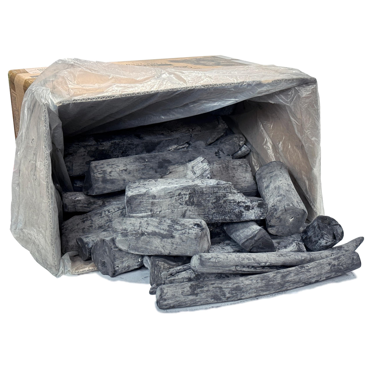 The Bincho Grill charcoal bag ready to light enables clean, efficient grilling