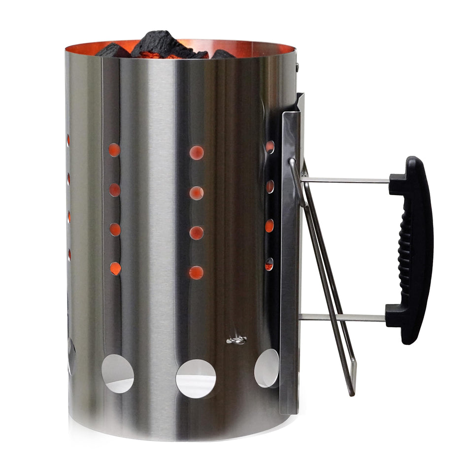 The Bincho Grill chimney starter front view for fast, clean ignition