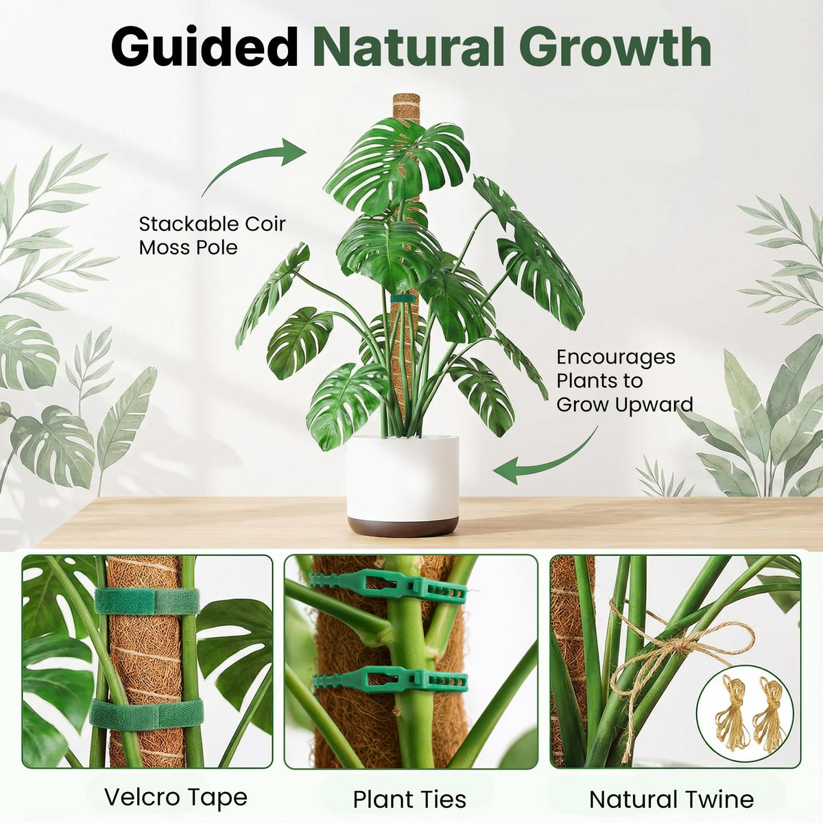 The Blooming Jungle zip ties keep components organized for tidy installation.