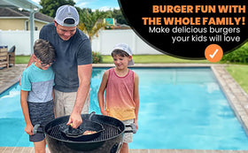 The Burger Smasher 5.5 inch smash press fits standard buns.