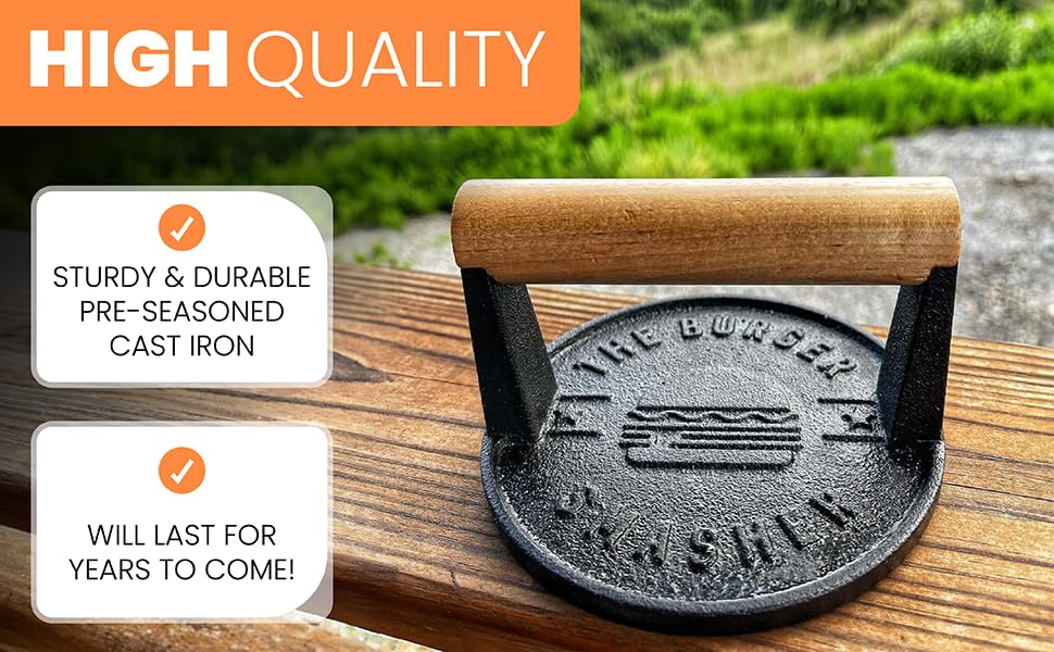 The Burger Smasher griddle-top use for fast, even cooking.