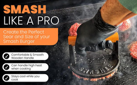 The Burger Smasher pre-seasoned press ready to use right away.