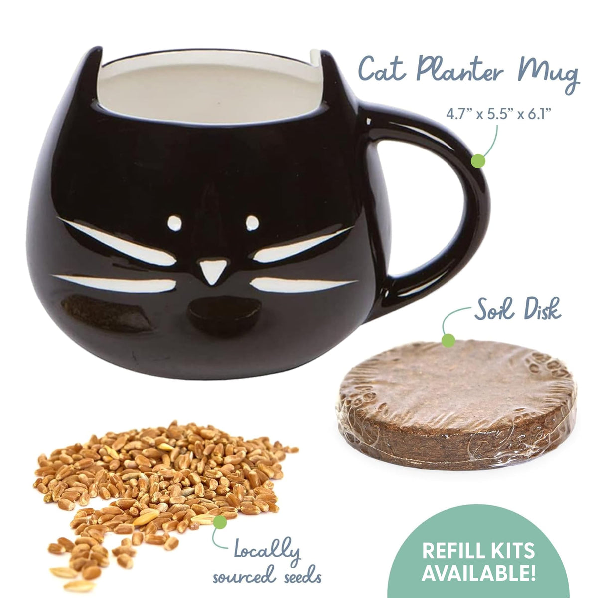 The Cat Ladies cat grass seed mix close-up highlighting a fiber-rich greens option
