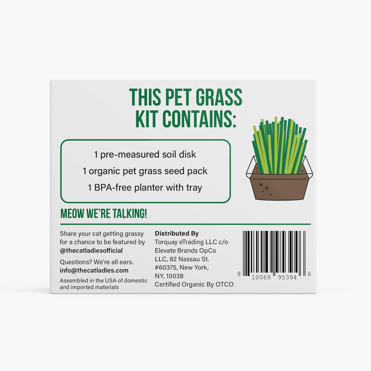 The Cat Ladies gift-ready cat grass kit image makes a thoughtful green surprise.
