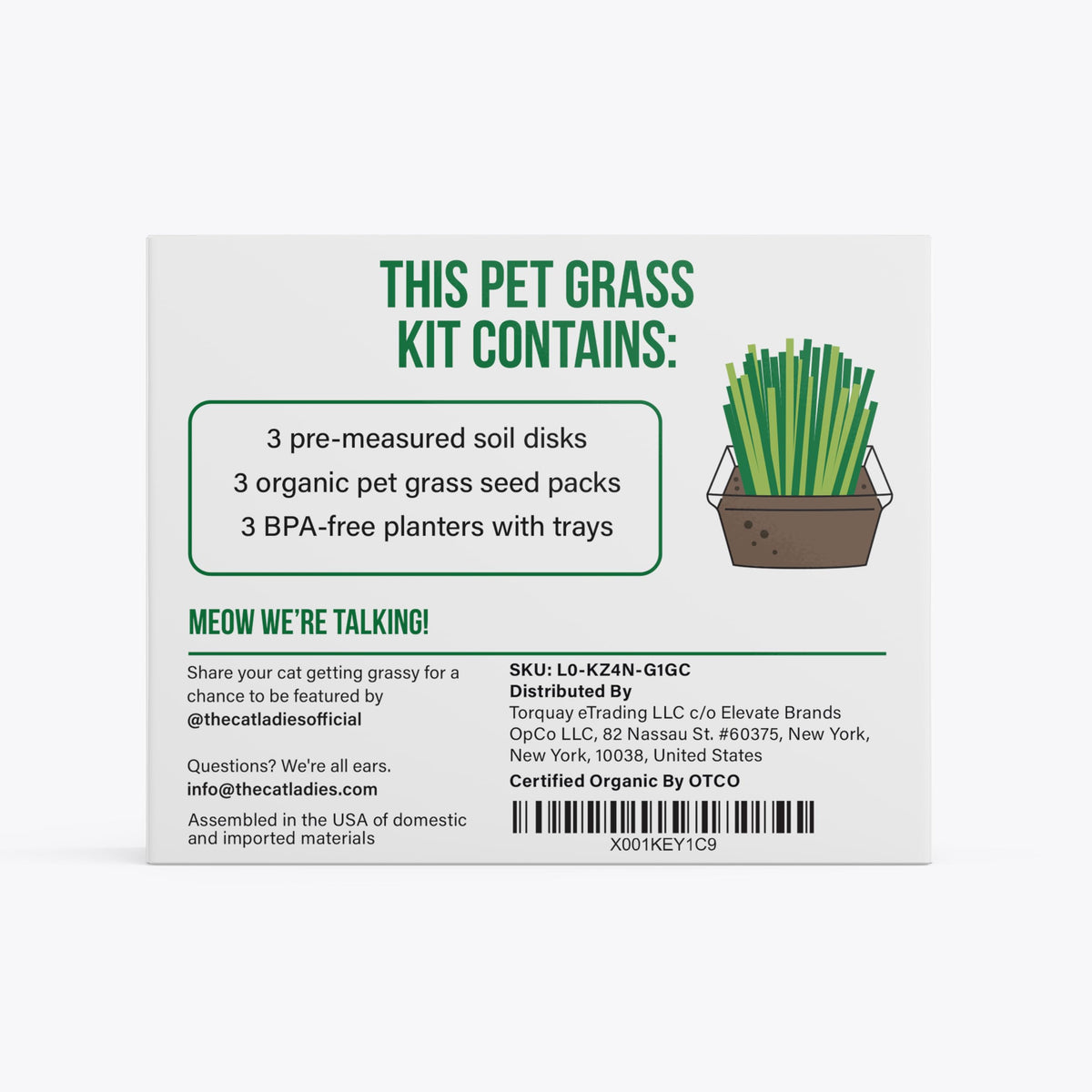 The Cat Ladies cat grass kit makes a thoughtful gift for cat lovers