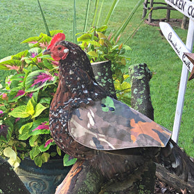 The Chicken Chick Hen Saddle camouflage pattern adds light predator deterrence while roosting.