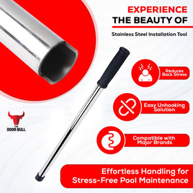 The 30-inch heavy-duty rod resists bending during use.
