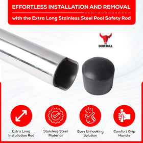 The Door Bull hex key used to tighten or loosen anchors with extended reach.