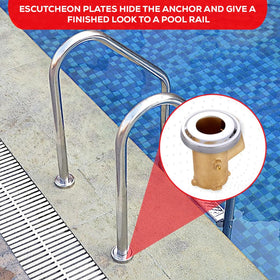 The Door Bull handrail assembly emphasizes stable entry and lasting pool safety.
