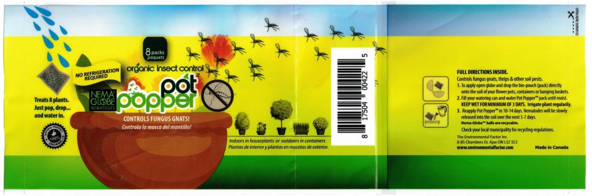 Eight infusion bio-pouches per popper labeled for easy use