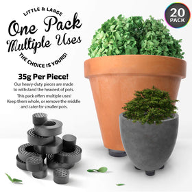 The Garden Gecko EPDM rubber risers offer durable support on outdoor pots.