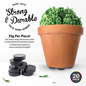 The Garden Gecko invisible pot feet under pots provide discreet height and stable grip on uneven surfaces.