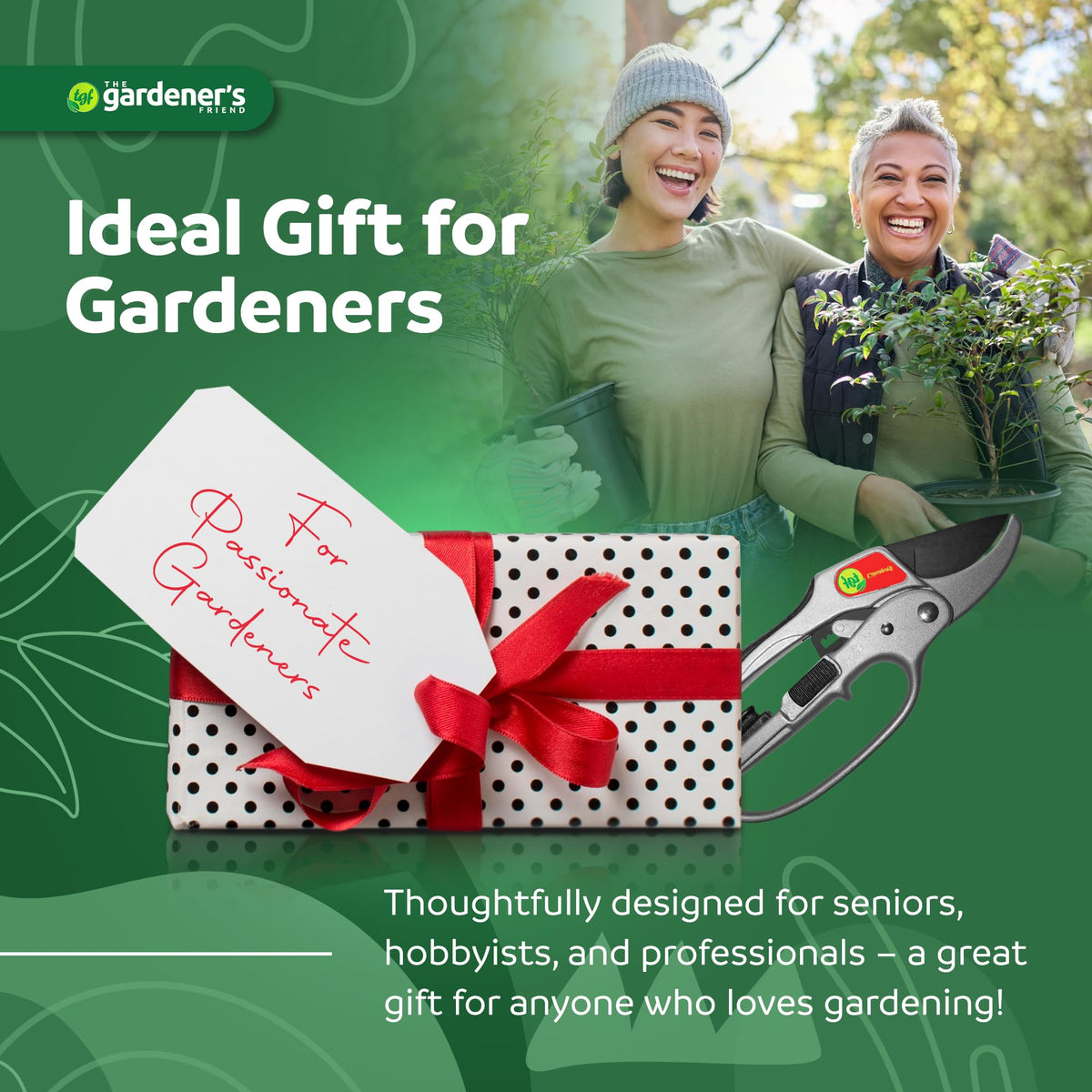 The Gardener's Friend compact tool suitable for small-space garden tasks.