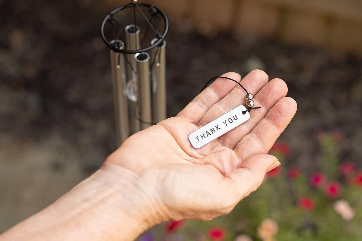 The Grandparent Gift Co Forever Grateful wind chime arrives gift-boxed for easy gifting.