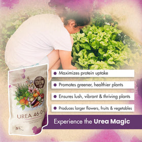 The Grow Co 5lb urea fertilizer supports plant health for indoor and outdoor gardens.