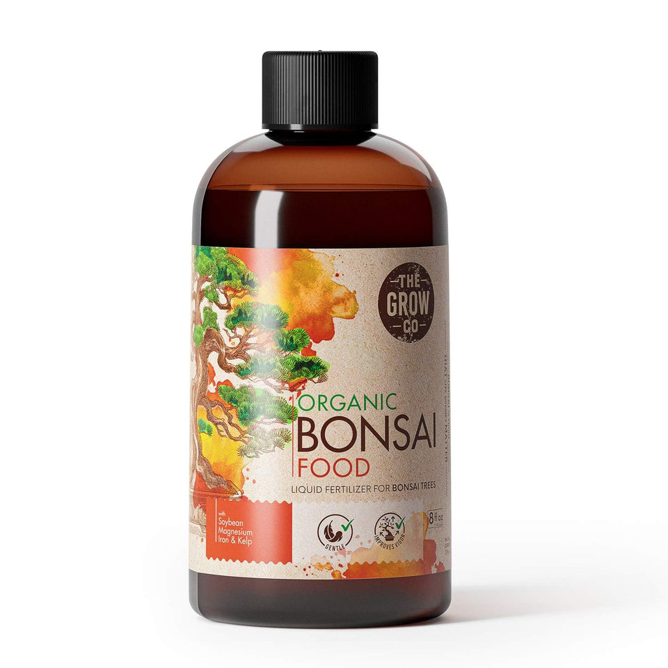The Grow Co 8oz Bonsai Fertilizer bottle for gentle growth support.