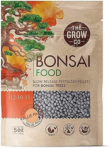 The Grow Co Bonsai Fertilizer pellets packaging for storage and dosing
