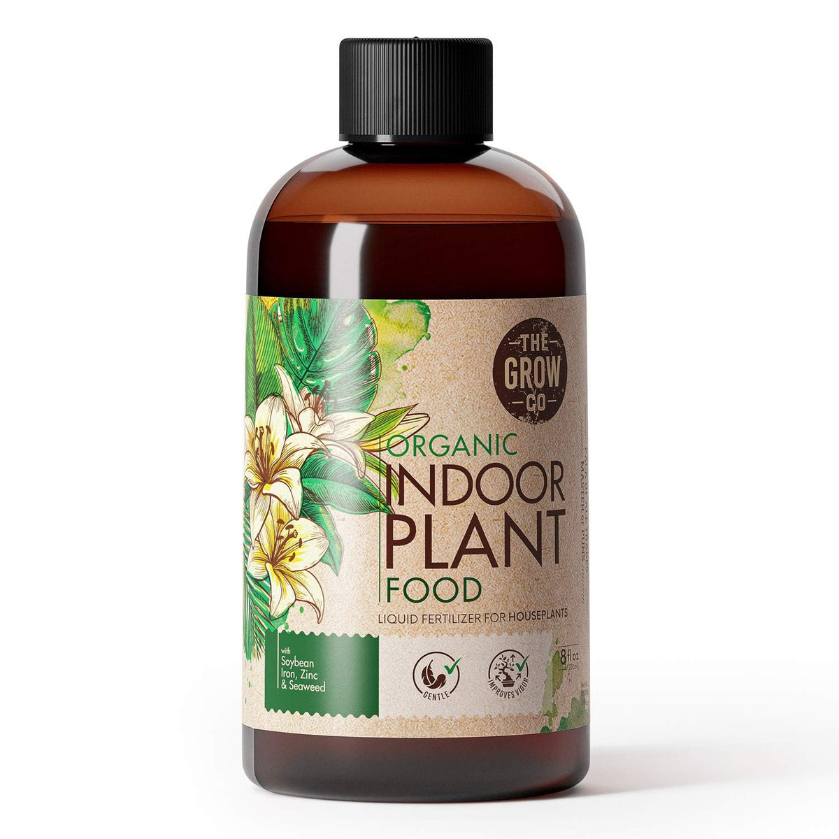 The Grow Co Organic Indoor Plant Food bottle for easy at-home feeding and vibrant leaves.