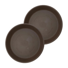 The HC Companies classic round saucer 12-inch protects surfaces from water.