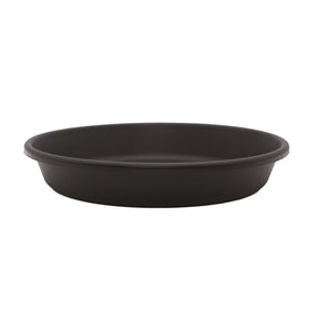 The HC Companies flower pot saucer 16-inch black offers durable indoor/outdoor plant protection.