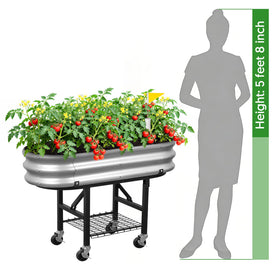 The Home Cult elevated bed setup reduces bending and improves access.