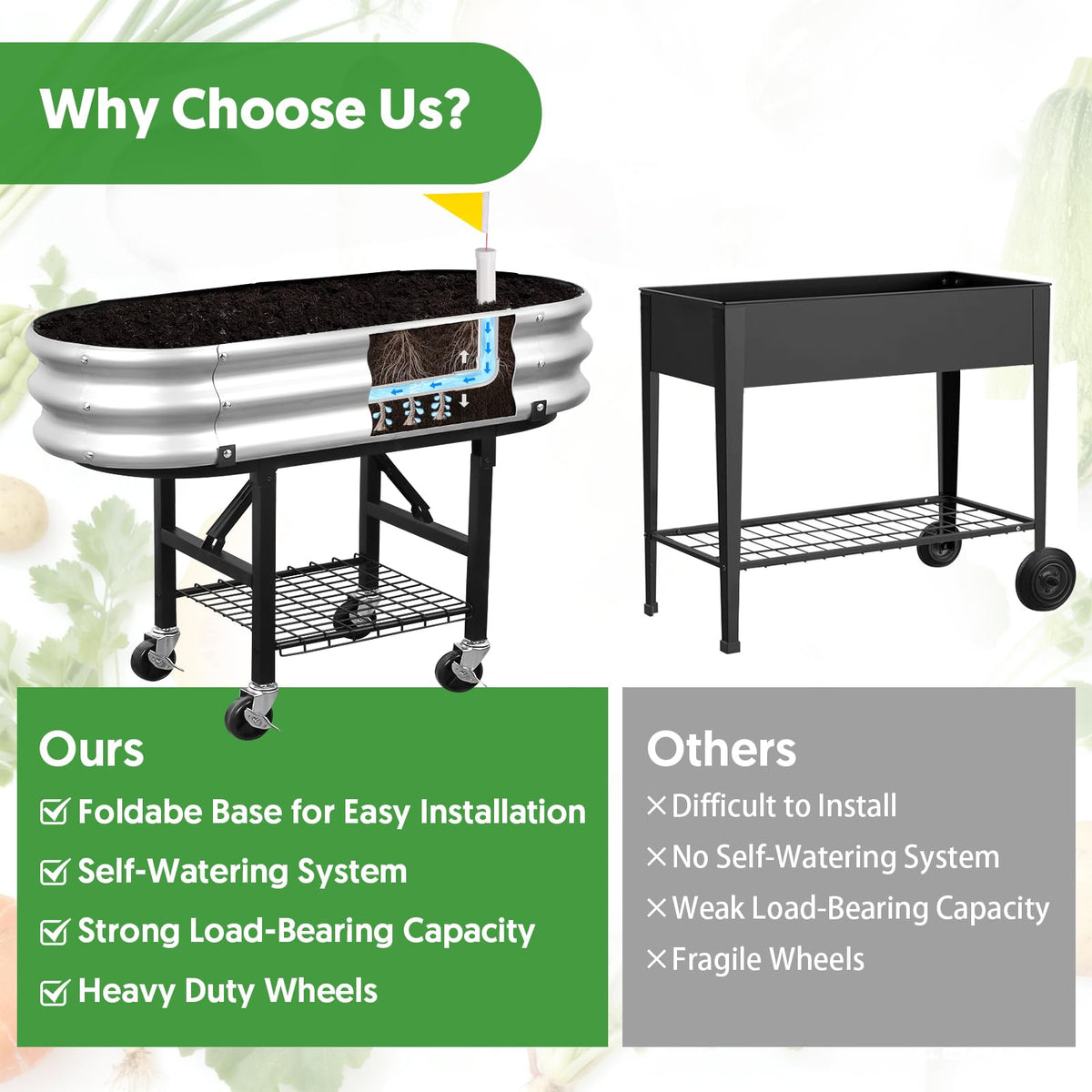 The Home Cult foldable stand enables quick setup and portable gardening.