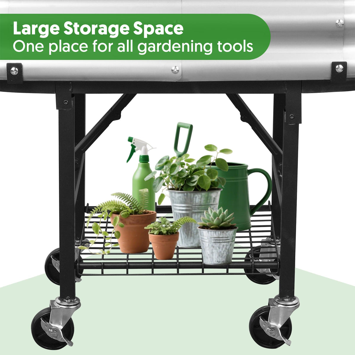 The Home Cult lockable casters enable easy movement and secure placement.