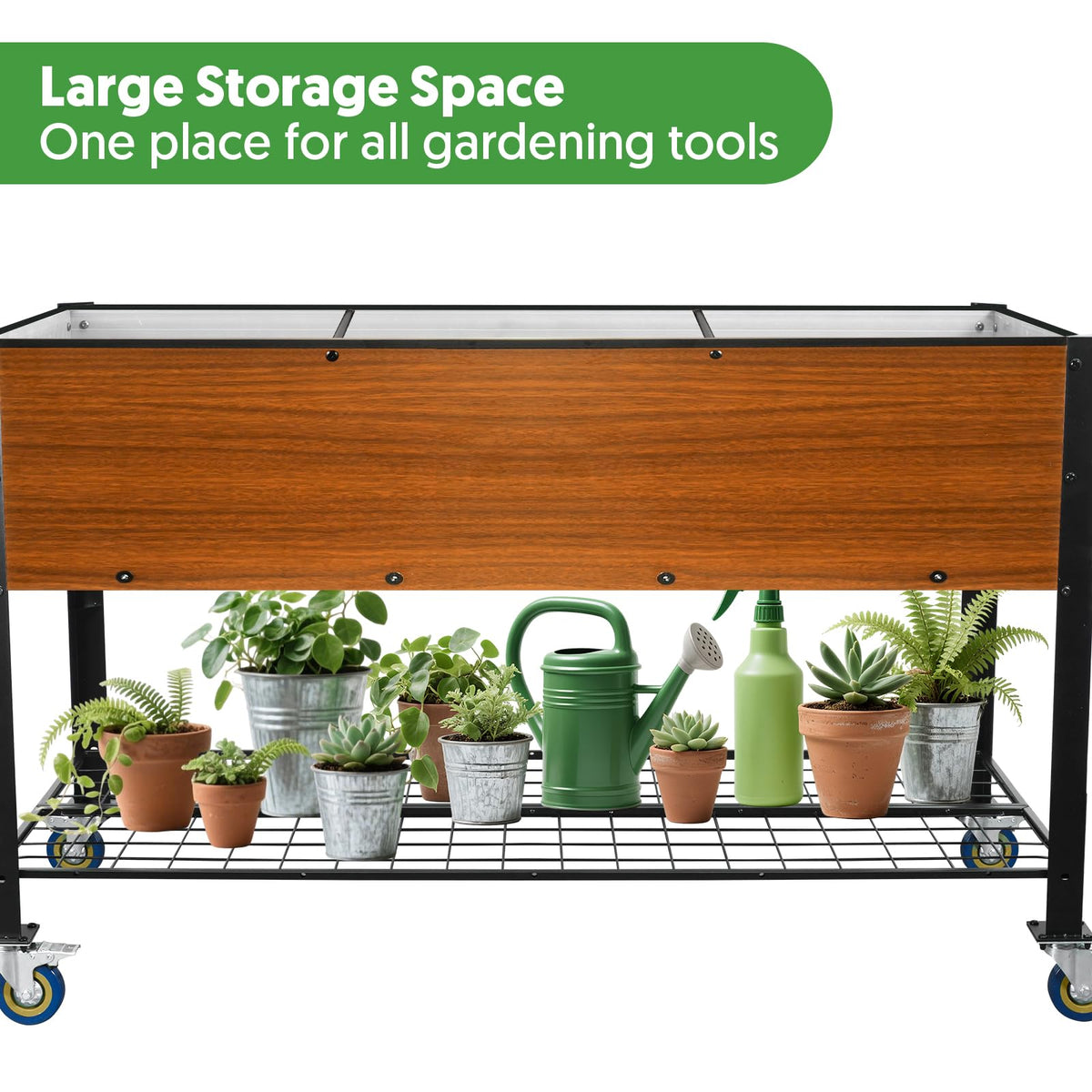 The Home Cult lockable casters enable secure, smooth movement on patios.