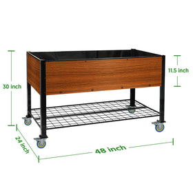 The Home Cult self-watering planter box demonstrates efficient irrigation and deeper root moisture.