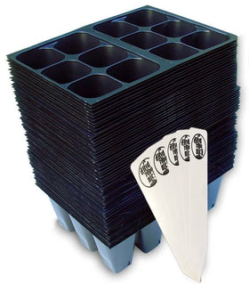 The Hydroponic City seed starter tray front view showing organized 720-cell system