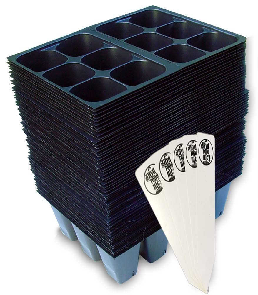 The Hydroponic City seed starter tray front view showing organized 720-cell system