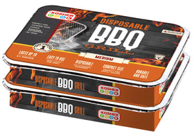 The Kosher Cook disposable grill, ready to use for quick backyard meals.