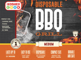 The Kosher Cook two-pack portable charcoal grill ideal for camping and picnics.