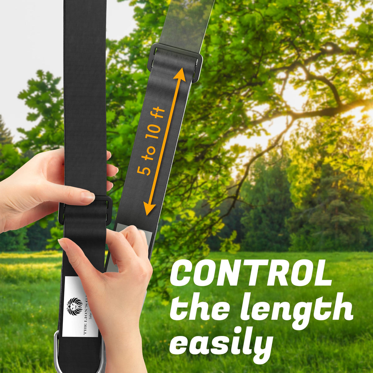 The Lion’s Garden adjustable 5–10 ft straps demonstrate flexible height fitting.