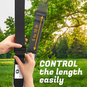 The Lion’s Garden adjustable 5–10 ft straps demonstrate flexible height fitting.