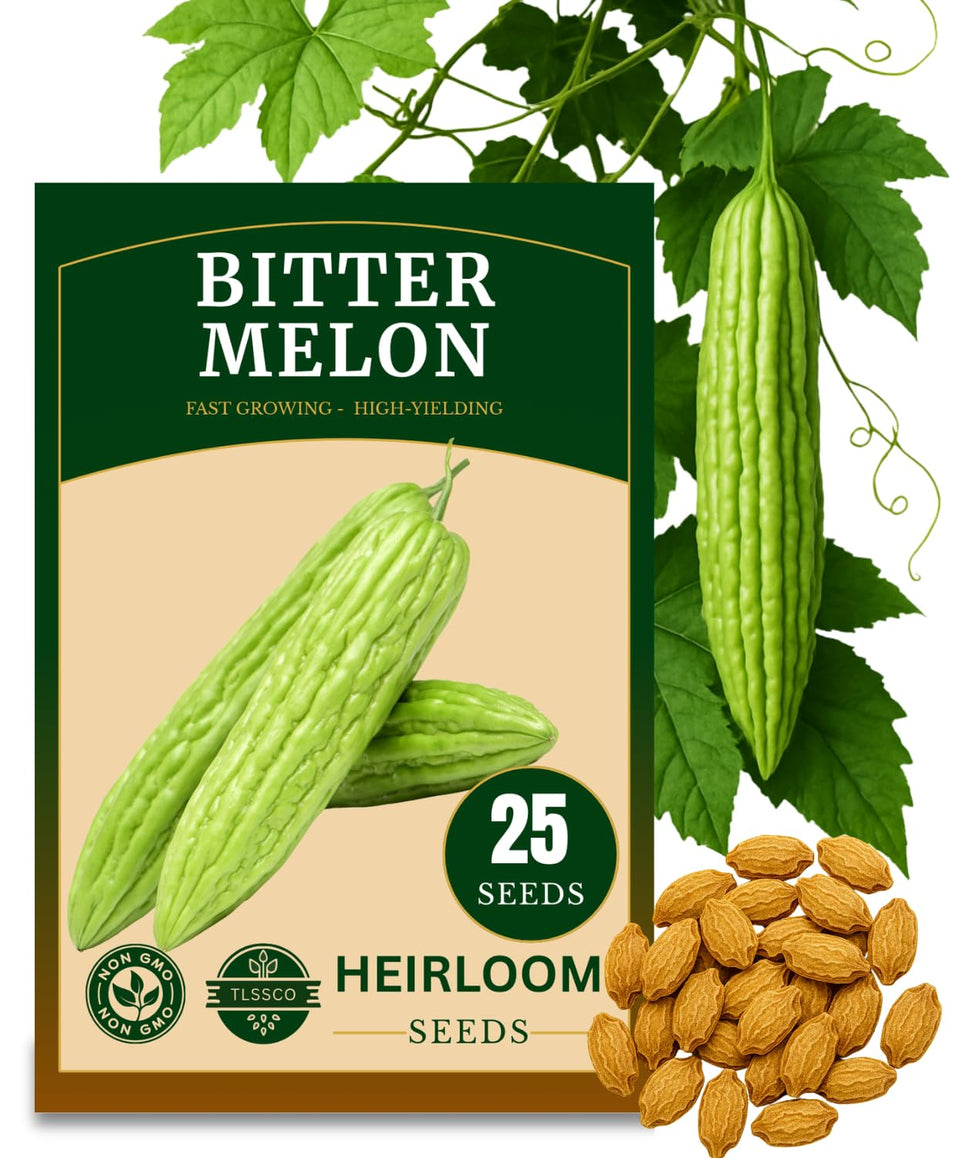 The Lucky Stars bitter melon seeds pack for home gardens, premium non-GMO seeds.