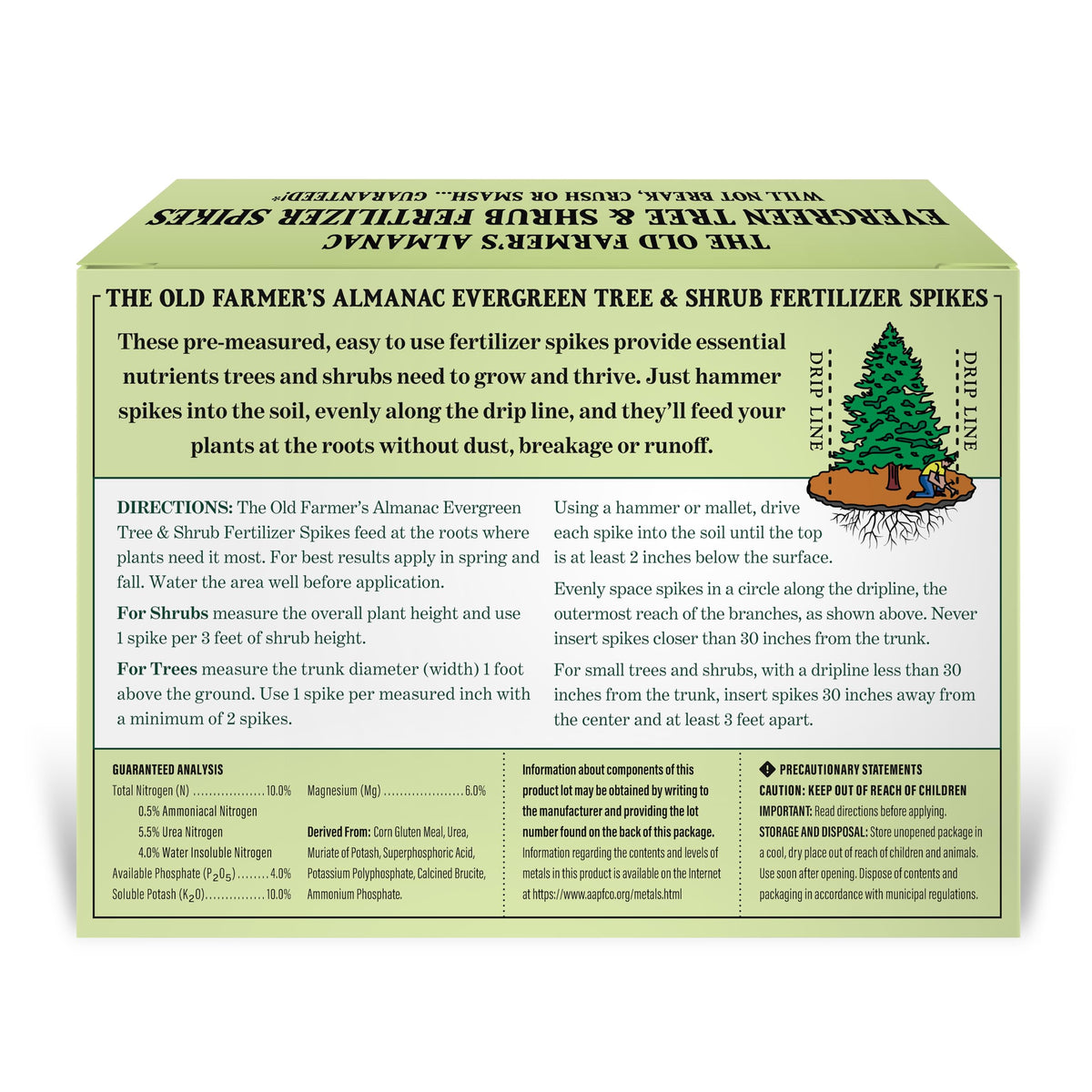 Made in the USA The Old Farmer's Almanac spikes indicate quality.