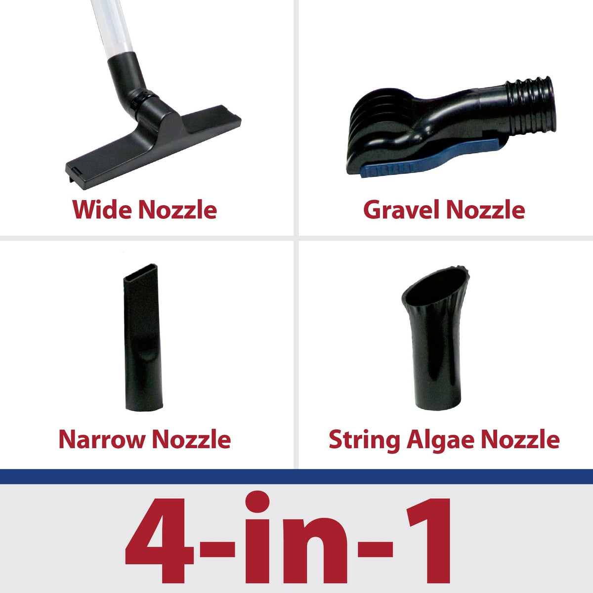 ClearVac extension tubes extend reach to deeper pond corners