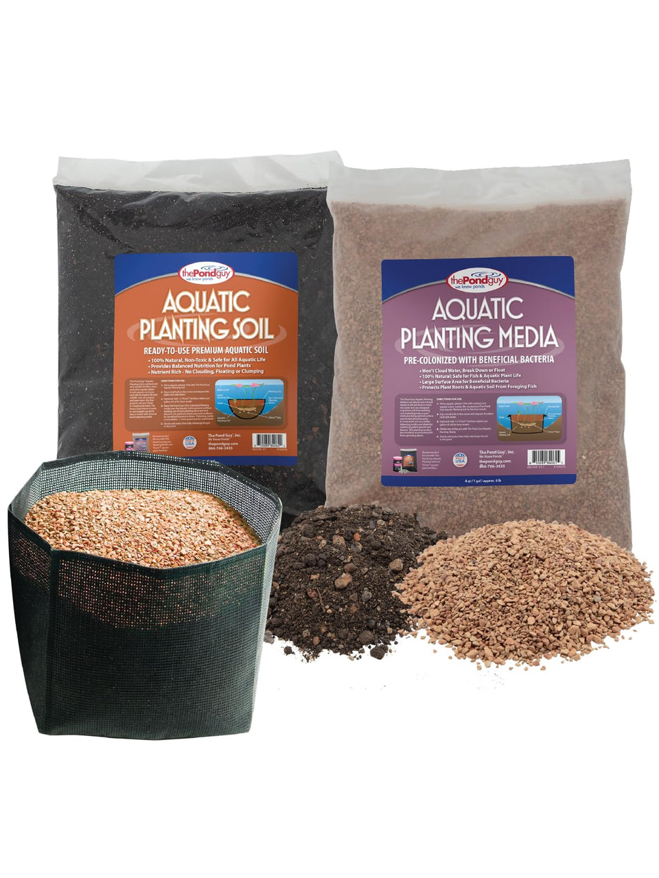The Pond Guy planting kit bag with durable mesh for secure roots.