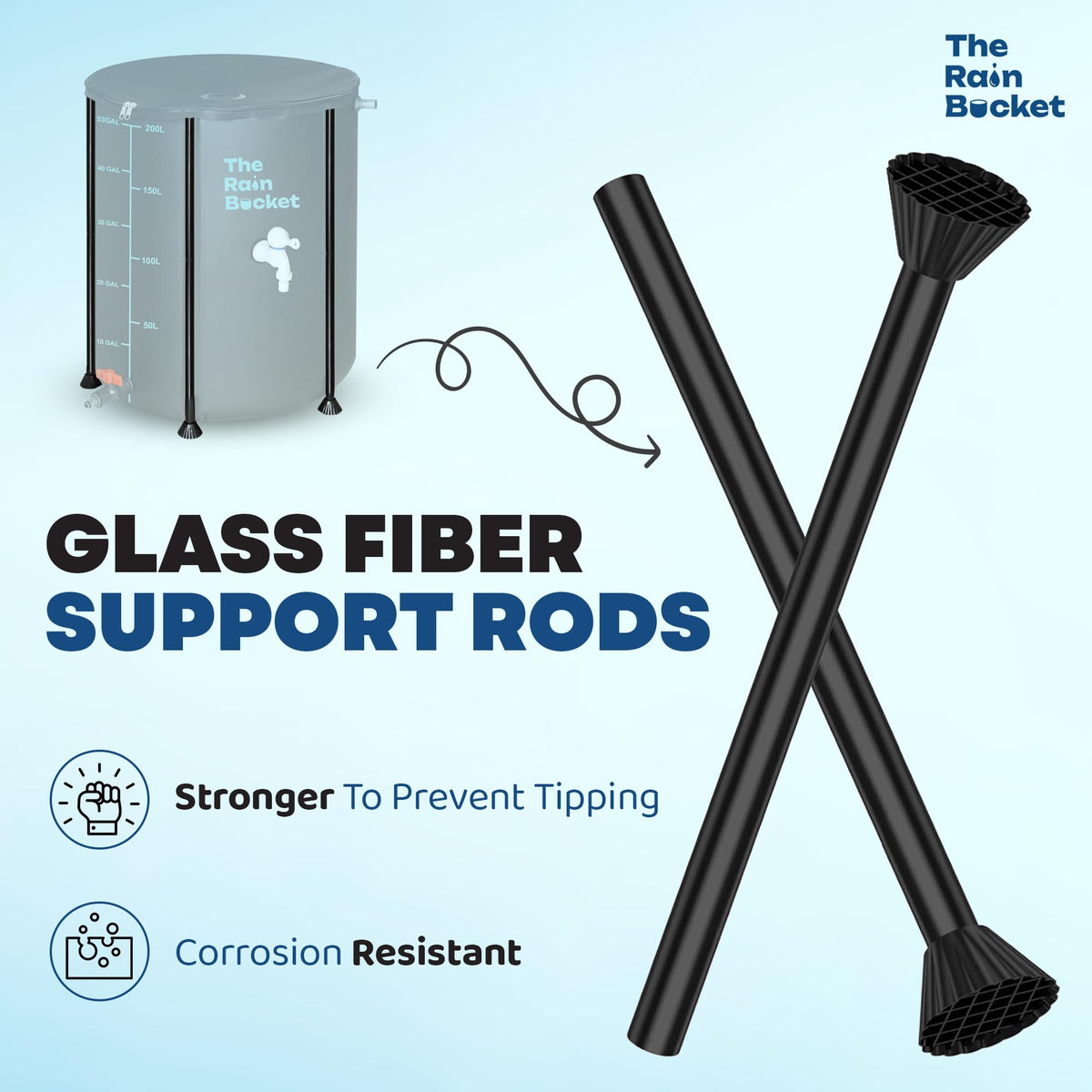 The Rain Bucket downspout connector ensures easy placement near gutters.