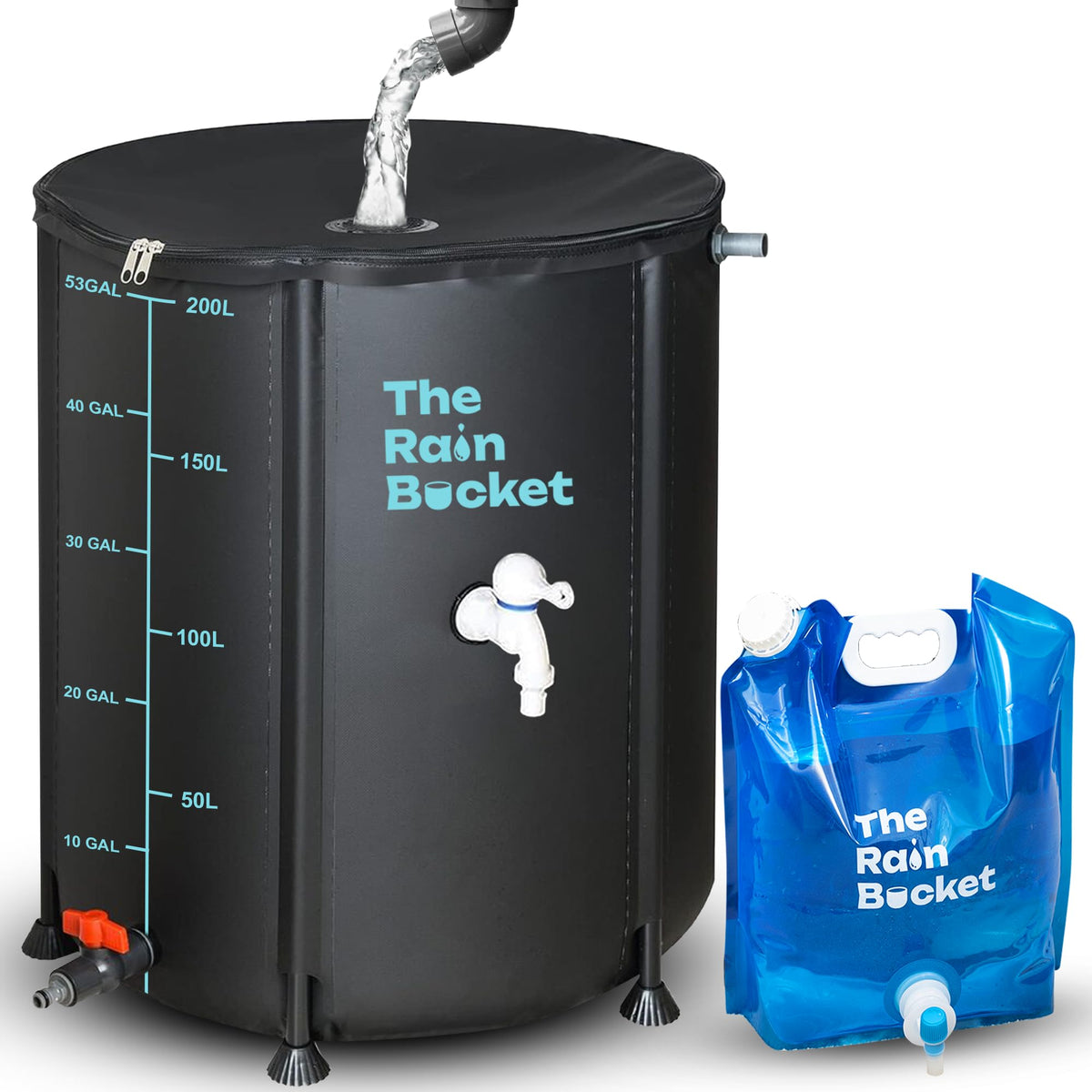 The Rain Bucket UV-resistant PVC build withstands outdoor use over seasons.