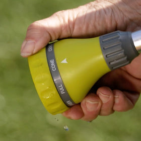The Relaxed Gardener wand features thumb control to adjust flow while you work.