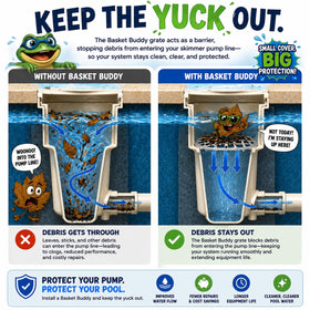 Easy installation fits under the skimmer basket without extra tools.