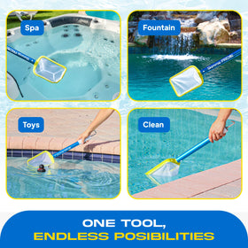 The Skimmie Pro lightweight tool for effortless pool cleaning.