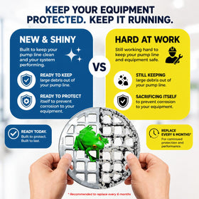 Protects pump line by intercepting debris and reducing direct exposure.