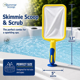 The Skimmie Scoop durable ABS plastic resists heat for long-lasting use.