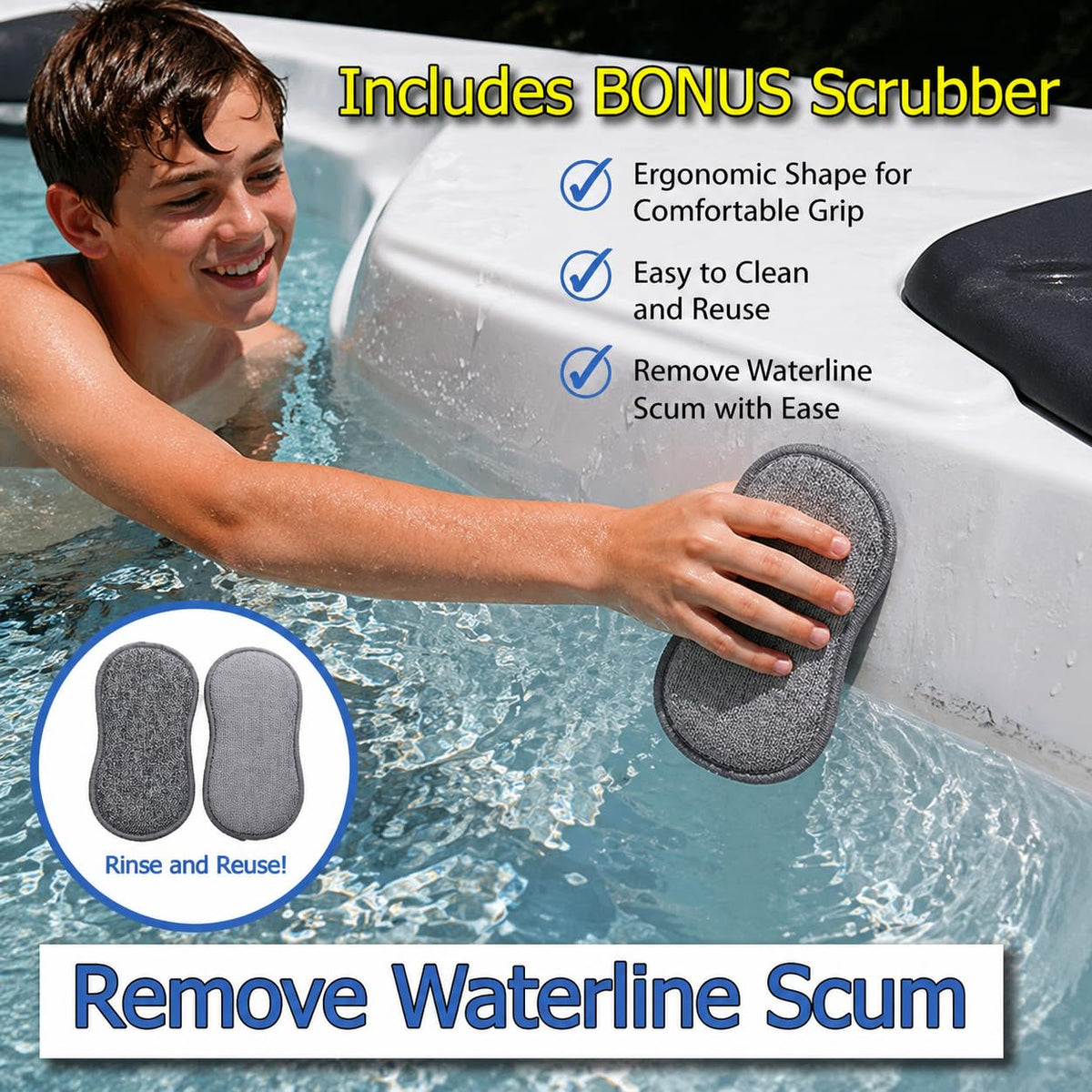 The Skimmie Scoop flat-surface-attachment adheres securely to smooth walls.