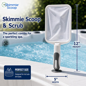 The Skimmie Scoop lightweight-durable build withstands cleaning agents in tubs and pools.