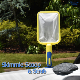The Skimmie Scoop stores neatly, keeping your cleaning kit organized.