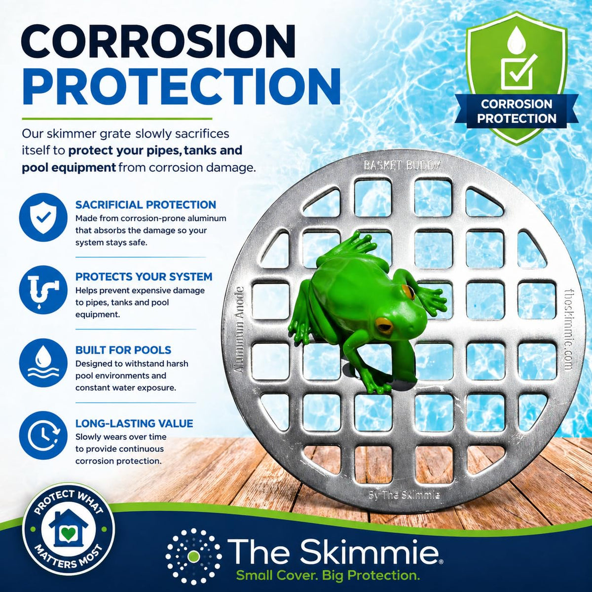 Universal fit works with most skimmer baskets for rapid setup.